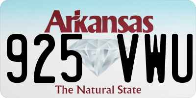AR license plate 925VWU
