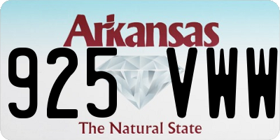 AR license plate 925VWW