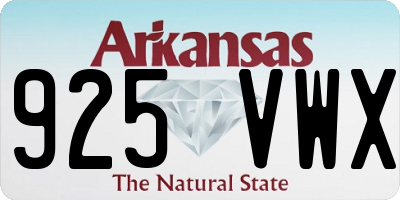 AR license plate 925VWX