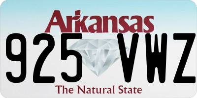 AR license plate 925VWZ