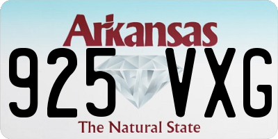 AR license plate 925VXG