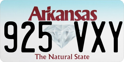 AR license plate 925VXY