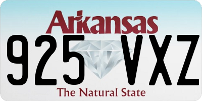 AR license plate 925VXZ