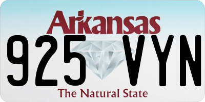 AR license plate 925VYN