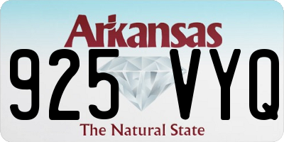 AR license plate 925VYQ