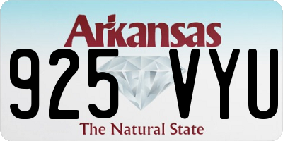 AR license plate 925VYU