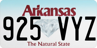 AR license plate 925VYZ