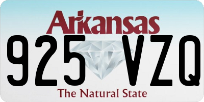 AR license plate 925VZQ