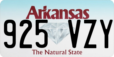 AR license plate 925VZY