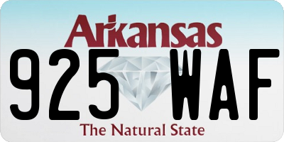 AR license plate 925WAF