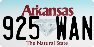AR license plate 925WAN