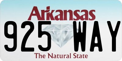 AR license plate 925WAY