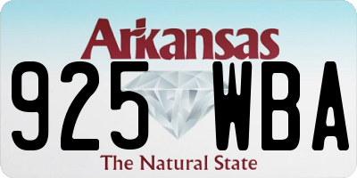 AR license plate 925WBA