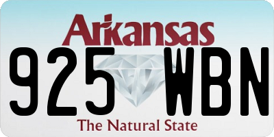 AR license plate 925WBN
