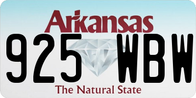 AR license plate 925WBW