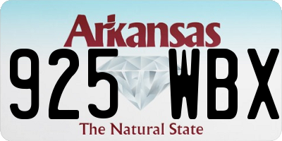 AR license plate 925WBX