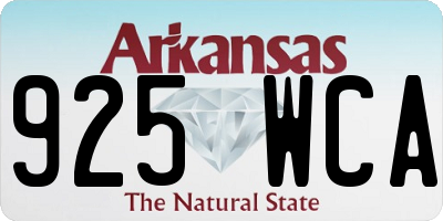 AR license plate 925WCA
