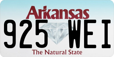 AR license plate 925WEI