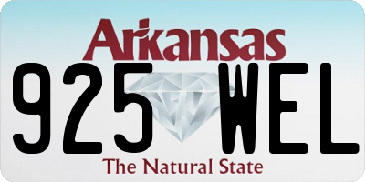 AR license plate 925WEL
