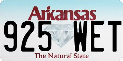AR license plate 925WET