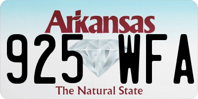 AR license plate 925WFA
