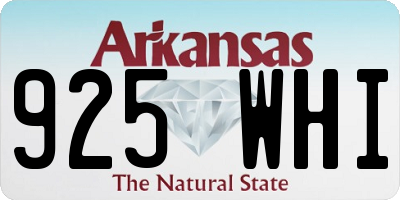 AR license plate 925WHI