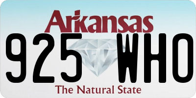 AR license plate 925WHO