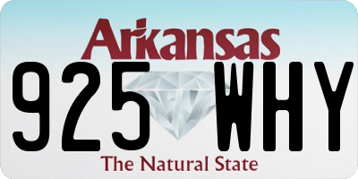 AR license plate 925WHY