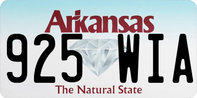 AR license plate 925WIA