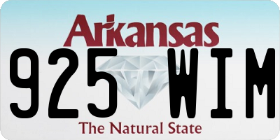 AR license plate 925WIM