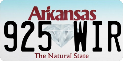 AR license plate 925WIR