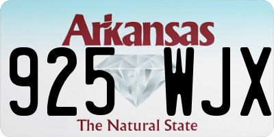 AR license plate 925WJX