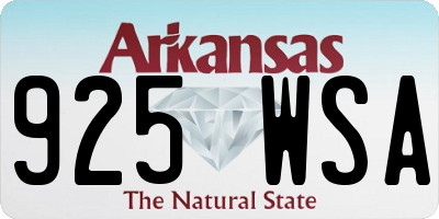 AR license plate 925WSA