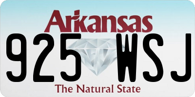 AR license plate 925WSJ
