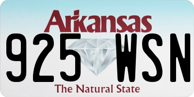AR license plate 925WSN