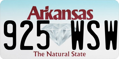 AR license plate 925WSW