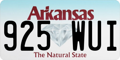 AR license plate 925WUI