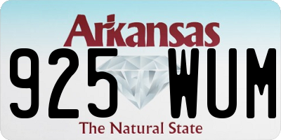 AR license plate 925WUM