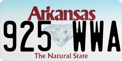 AR license plate 925WWA