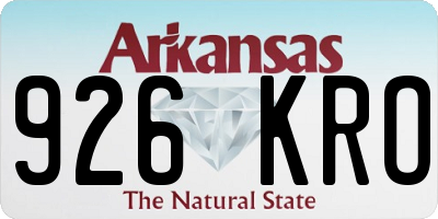 AR license plate 926KRO