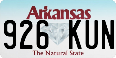AR license plate 926KUN