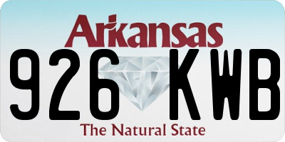 AR license plate 926KWB