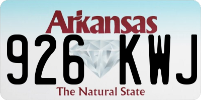 AR license plate 926KWJ