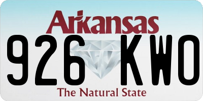 AR license plate 926KWO