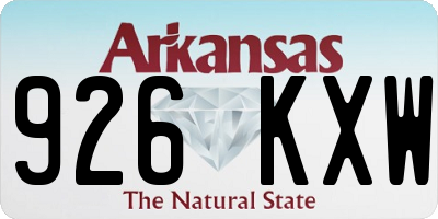AR license plate 926KXW