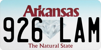 AR license plate 926LAM