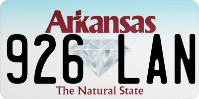 AR license plate 926LAN