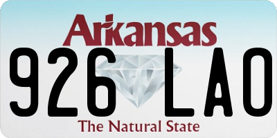 AR license plate 926LAO