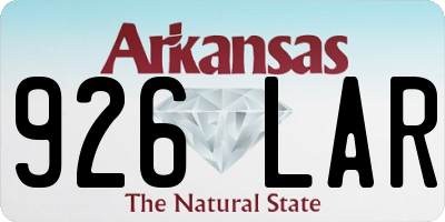 AR license plate 926LAR