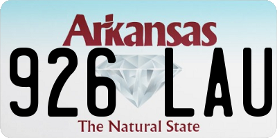 AR license plate 926LAU